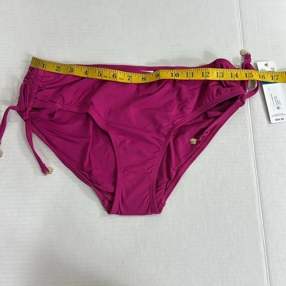 Anne Cole Women's XL Alex Bikini Bottom Berry Pink‎ Rusched Sides NWT